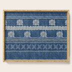 Geometric Stripe Blue Serving Tray Gallery Image 1