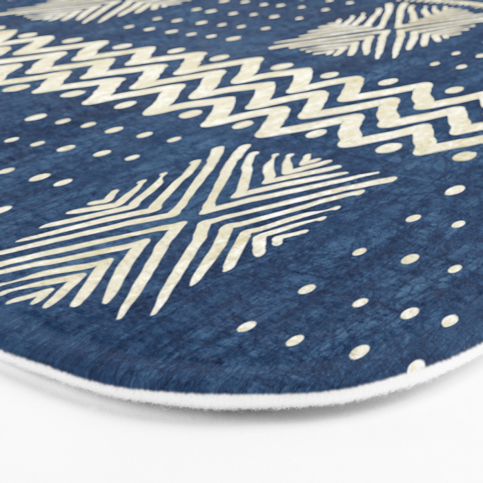 Geometric Stripe Blue Bath Mat Gallery Image 3