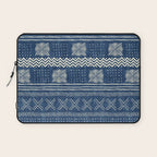 Geometric Stripe Blue Laptop Sleeve Gallery Image 1
