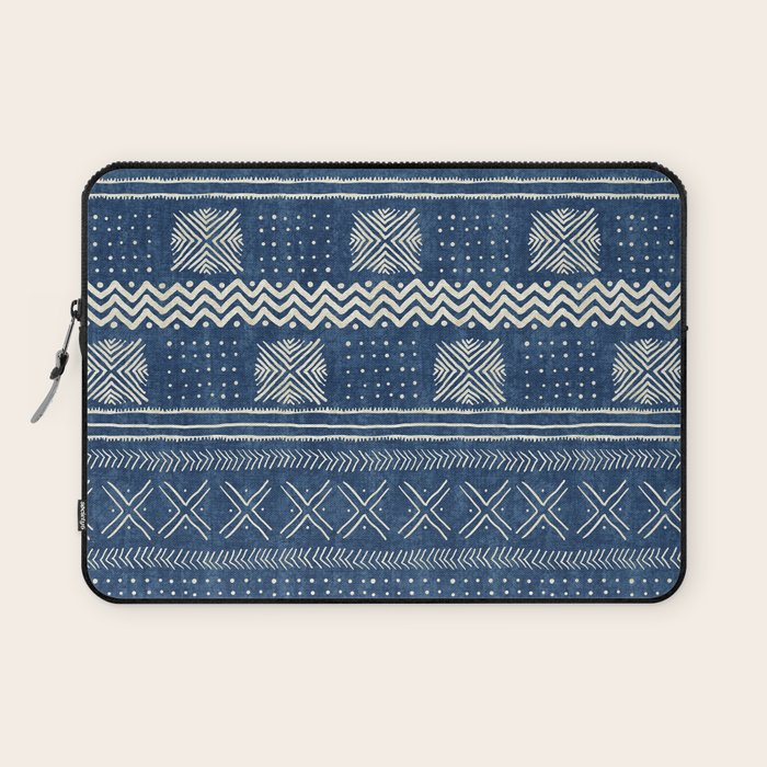Geometric Stripe Blue Laptop Sleeve Gallery Image 1