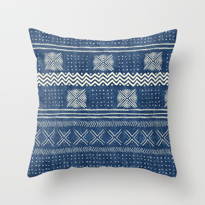 Geometric Stripe Blue Throw Pillow Gallery Image 6