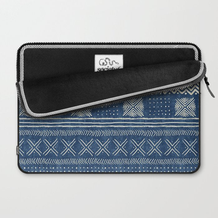 Geometric Stripe Blue Laptop Sleeve Gallery Image 2