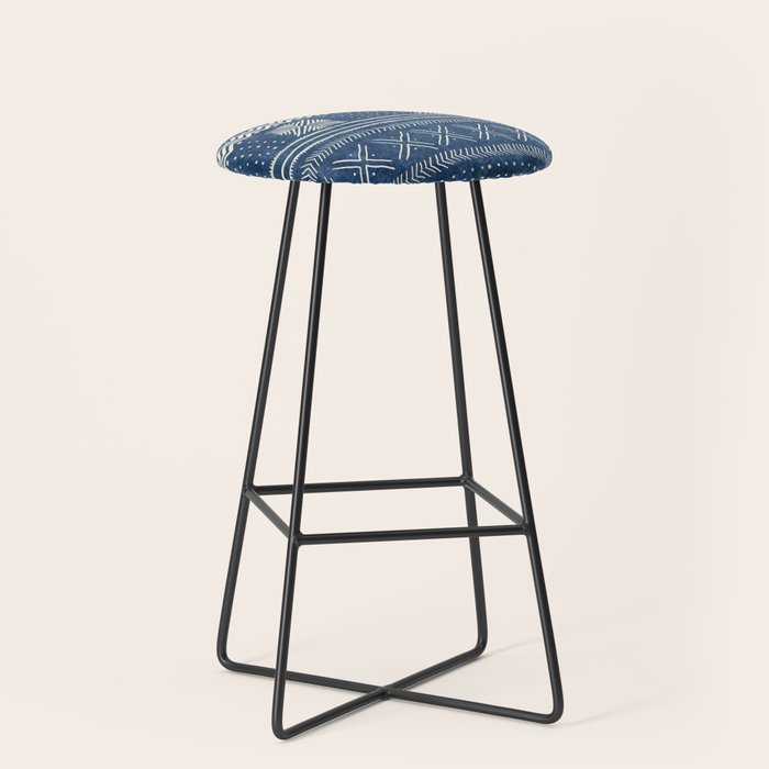 Geometric Stripe Blue Stool Gallery Image 1
