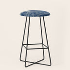 Geometric Stripe Blue Stool Gallery Image 1