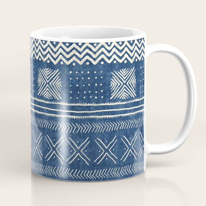 Geometric Stripe Blue Coffee Mug Gallery Image 1