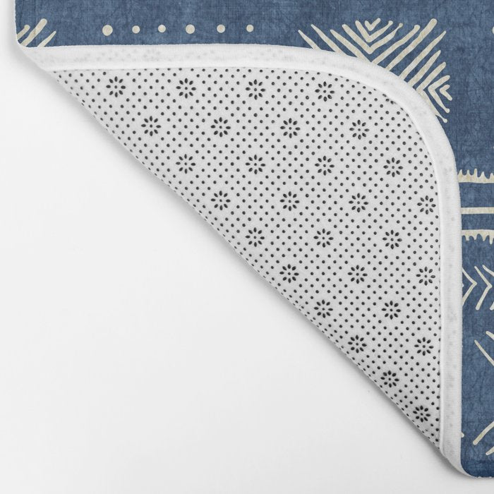 Geometric Stripe Blue Bath Mat Gallery Image 2