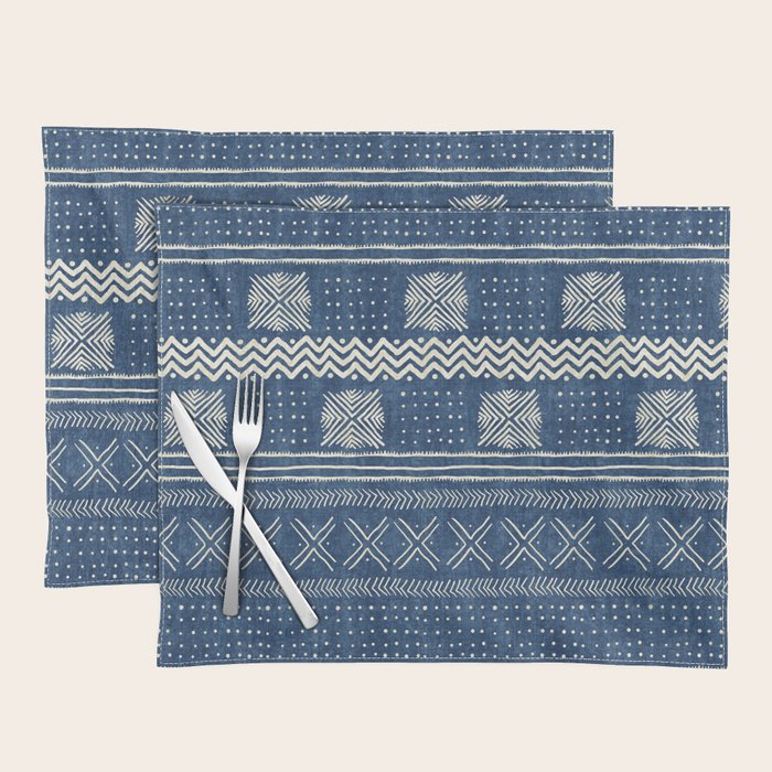Geometric Stripe Blue Placemat Gallery Image 1