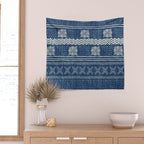 Geometric Stripe Blue Wall Tapestry Gallery Image 2