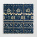 Geometric Stripe Blue Wood Wall Art Gallery Image 1