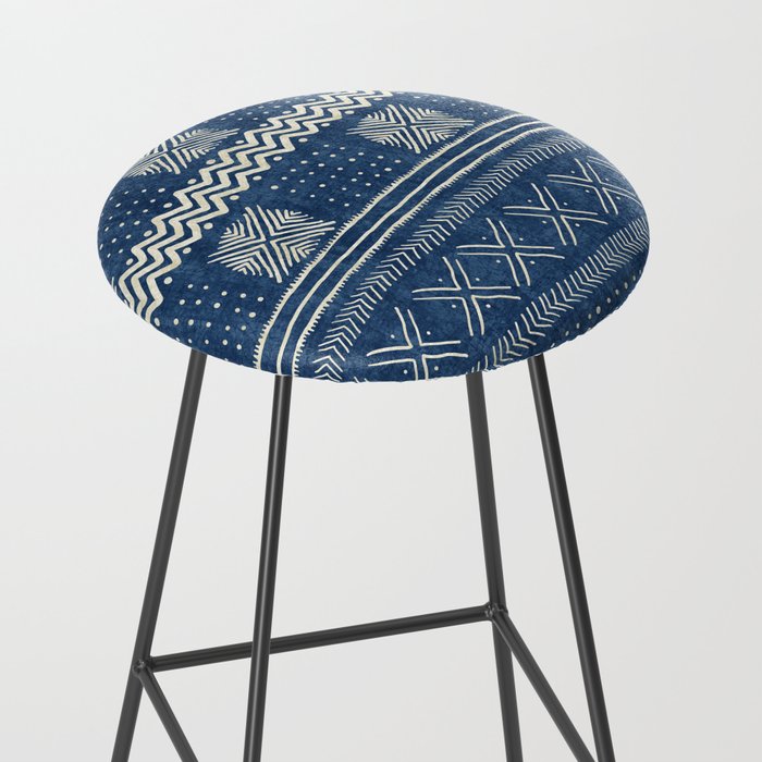Geometric Stripe Blue Stool Gallery Image 2