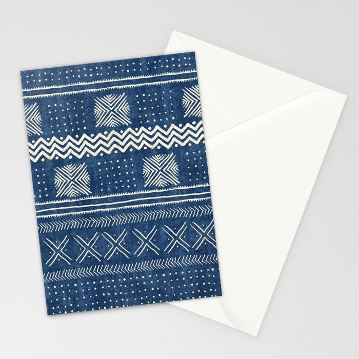 Geometric Stripe Blue Stationery Card Gallery Image 2