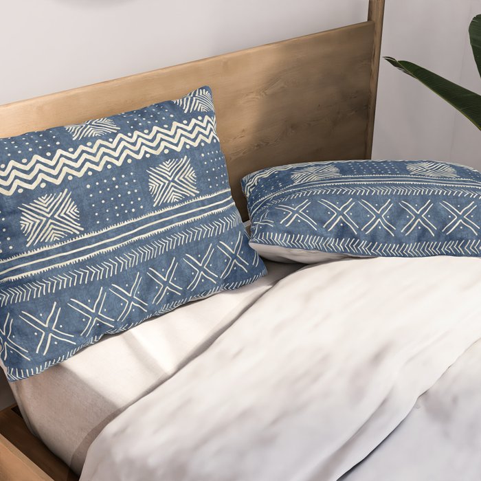 Geometric Stripe Blue Pillow Sham Gallery Image 2