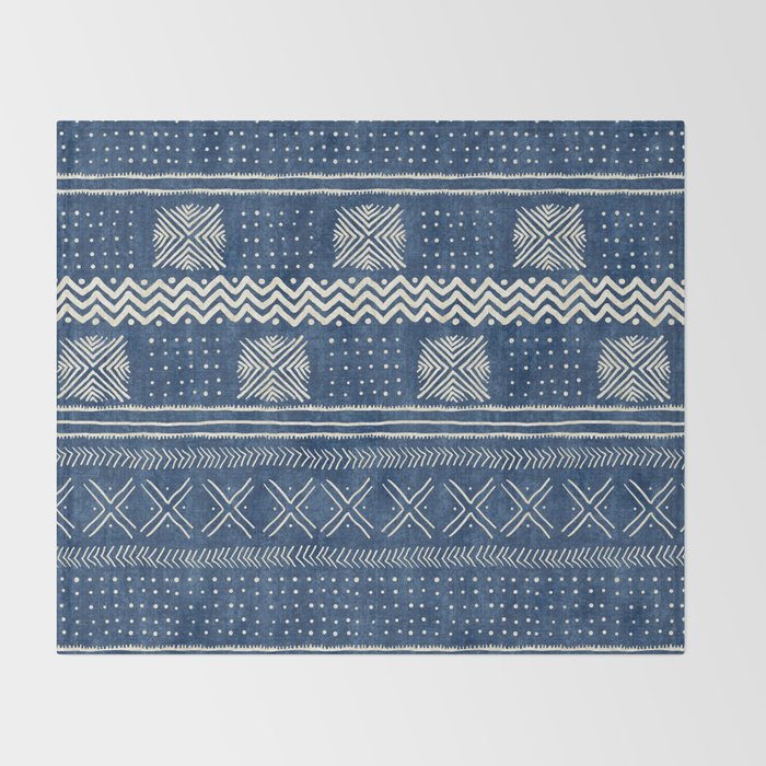 Geometric Stripe Blue Throw Blanket Gallery Image 2