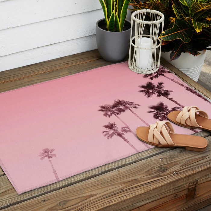 Tranquillity - flamingo pink Outdoor Rug Gallery Image 2
