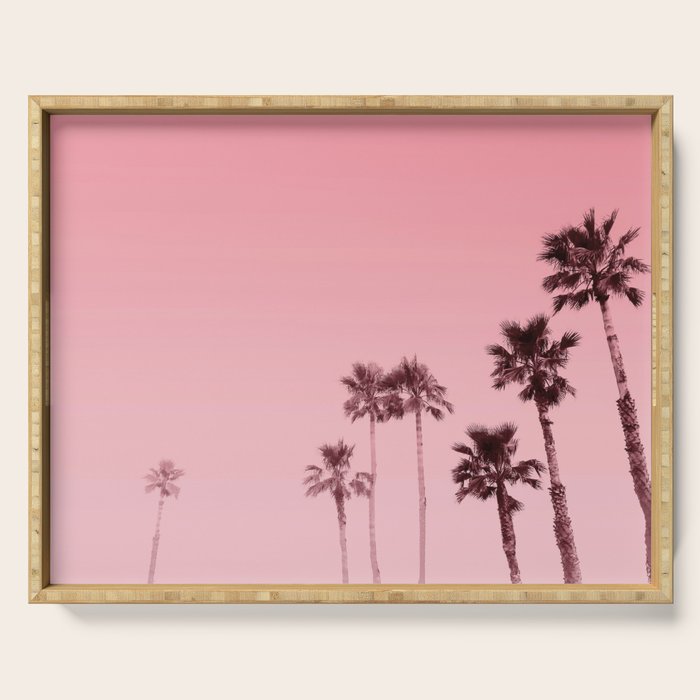 Tranquillity - flamingo pink Serving Tray Gallery Image 1