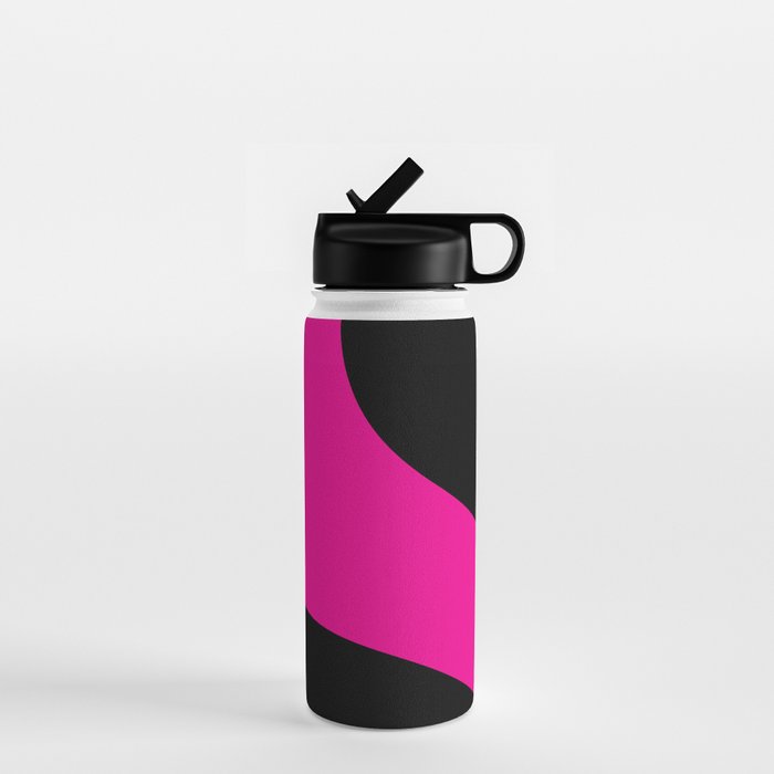 Simple Waves - Magenta and Black Water Bottle Gallery Image 1