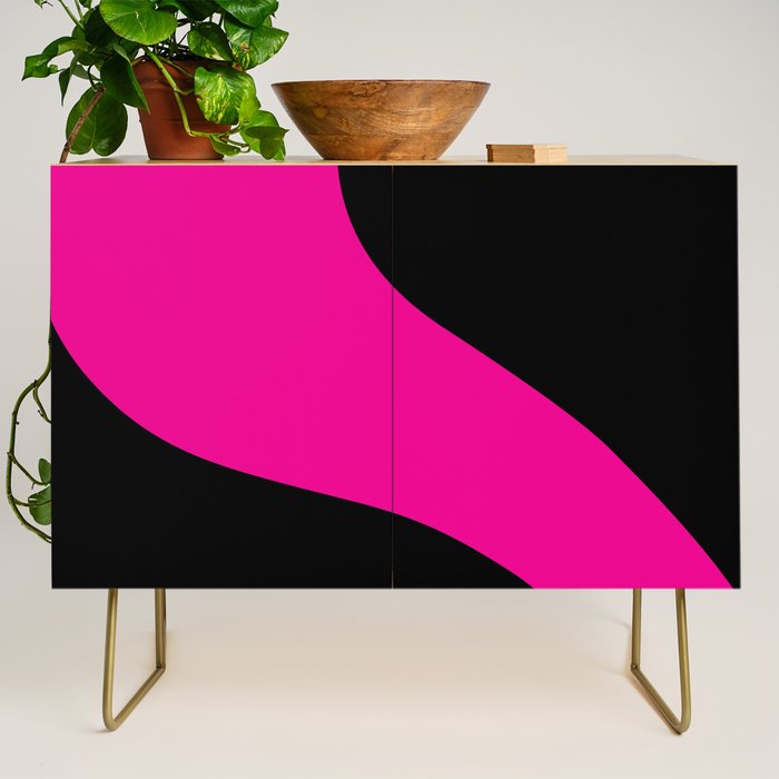 Simple Waves - Magenta and Black Credenza Gallery Image 1