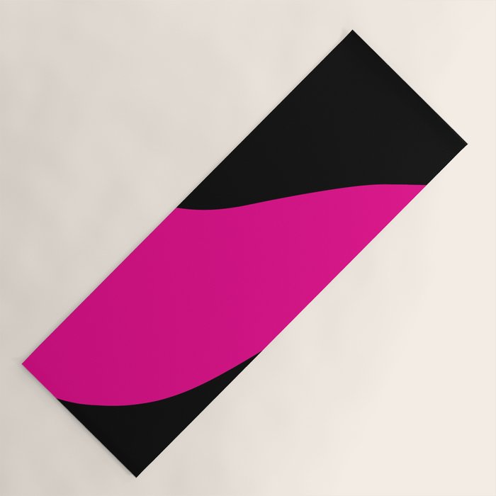 Simple Waves - Magenta and Black Yoga Mat Gallery Image 1