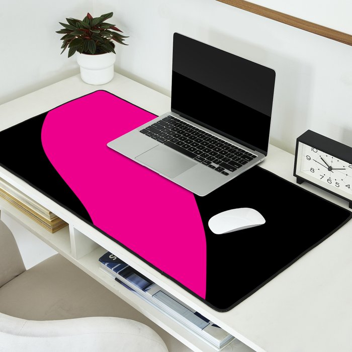 Simple Waves - Magenta and Black Desk Mat Gallery Image 2