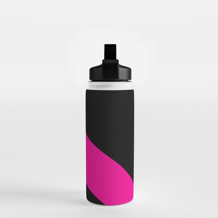 Simple Waves - Magenta and Black Water Bottle Gallery Image 2