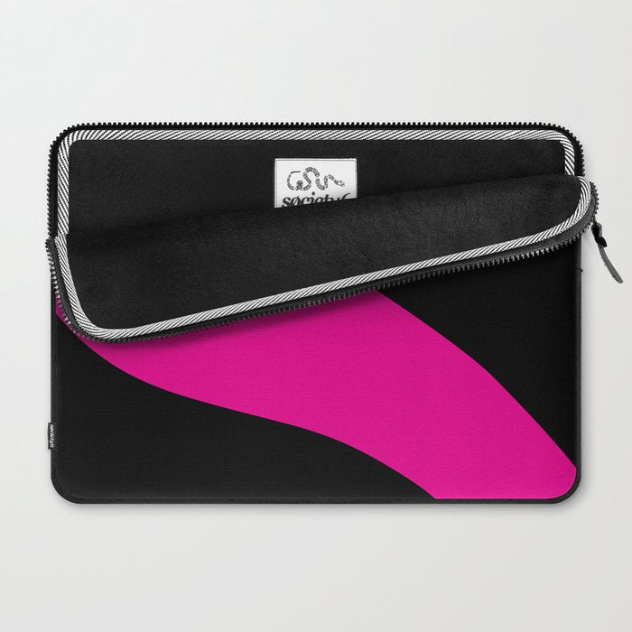 Simple Waves - Magenta and Black Laptop Sleeve Gallery Image 2