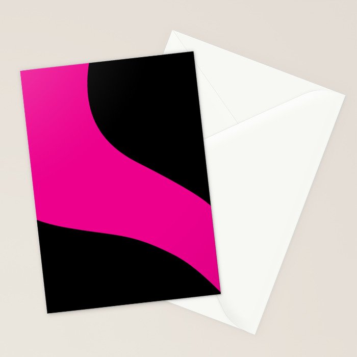 Simple Waves - Magenta and Black Stationery Card Gallery Image 2