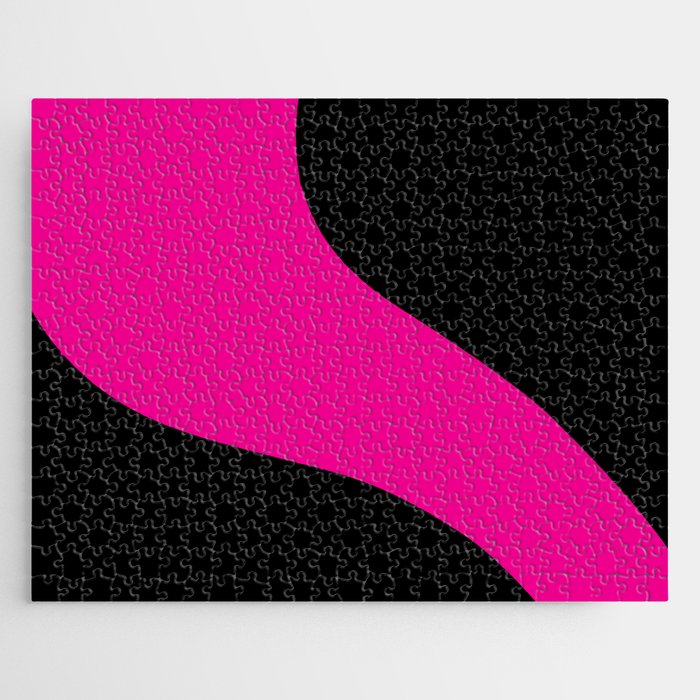 Simple Waves - Magenta and Black Jigsaw Puzzle Gallery Image 1
