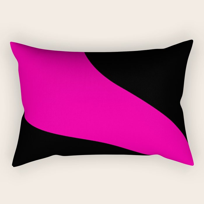 Simple Waves - Magenta and Black Rectangular Pillow Gallery Image 1