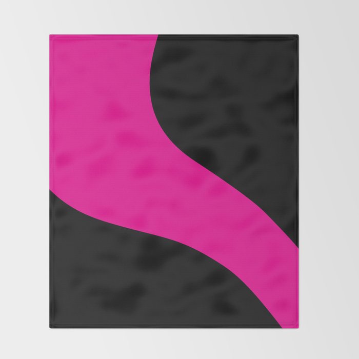 Simple Waves - Magenta and Black Throw Blanket Gallery Image 2