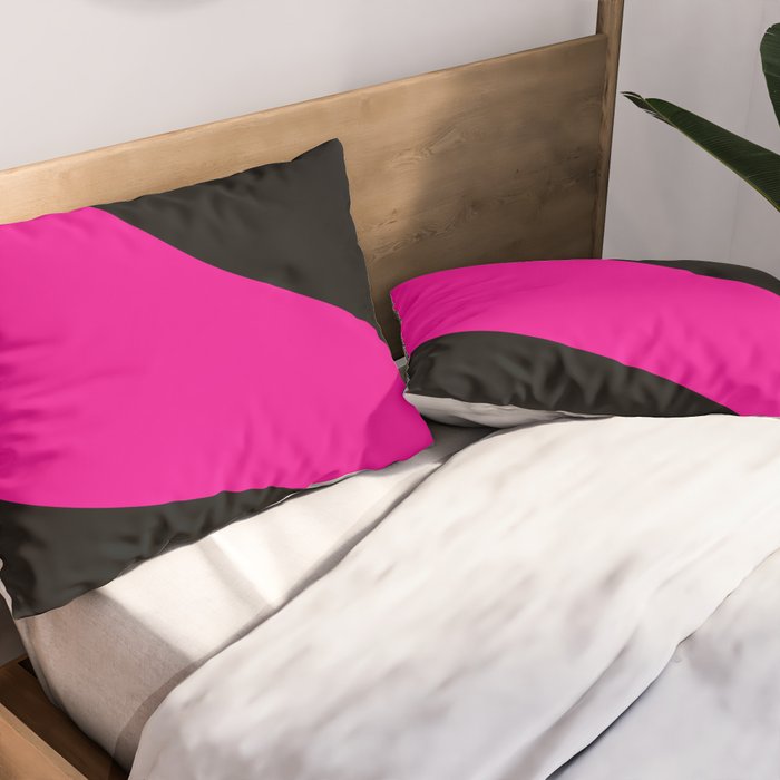 Simple Waves - Magenta and Black Pillow Sham Gallery Image 2