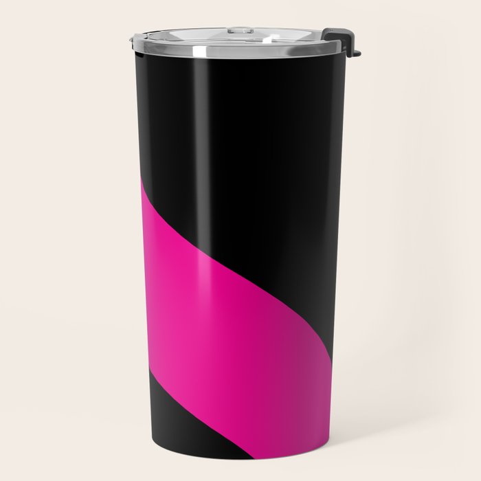 Simple Waves - Magenta and Black Travel Mug Gallery Image 2