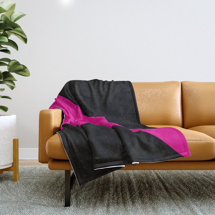 Simple Waves - Magenta and Black Throw Blanket Gallery Image 1