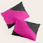 Simple Waves - Magenta and Black Pillow Sham Gallery Image 3