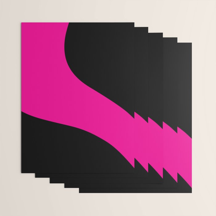 Simple Waves - Magenta and Black Wrapping Paper Gallery Image 3