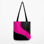 Simple Waves - Magenta and Black Tote Bag Gallery Image 2