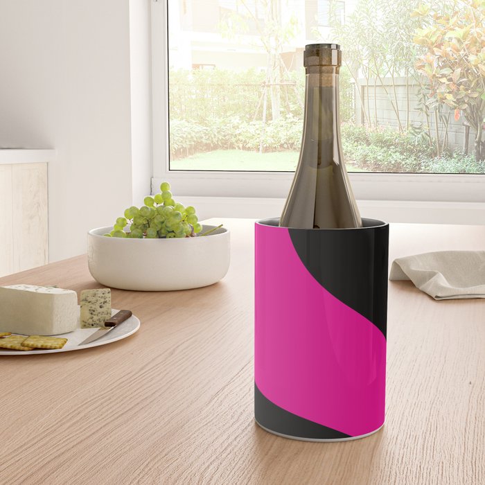 Simple Waves - Magenta and Black Wine Chiller Gallery Image 4