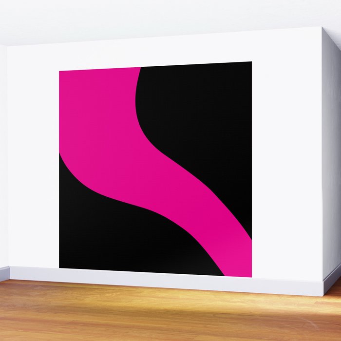 Simple Waves - Magenta and Black Wall Mural Gallery Image 2