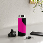 Simple Waves - Magenta and Black Water Bottle Gallery Image 4