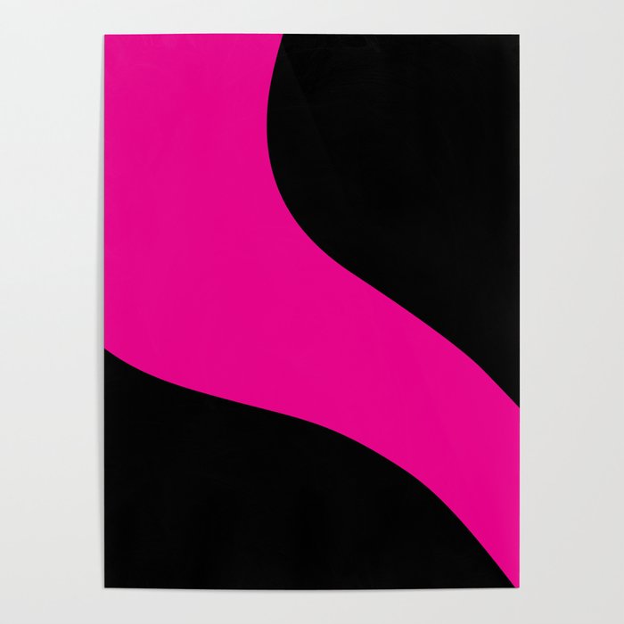 Simple Waves - Magenta and Black Poster Gallery Image 4