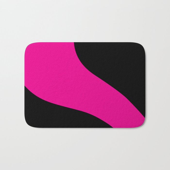Simple Waves - Magenta and Black Bath Mat Gallery Image 1