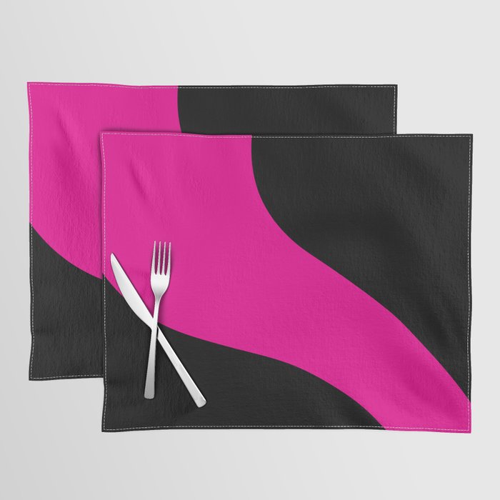 Simple Waves - Magenta and Black Placemat Gallery Image 1
