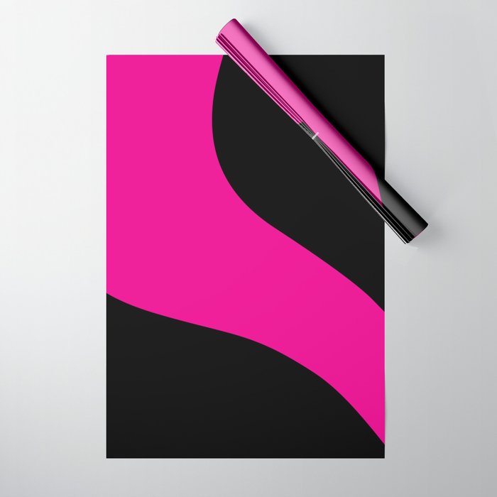 Simple Waves - Magenta and Black Wrapping Paper Gallery Image 1