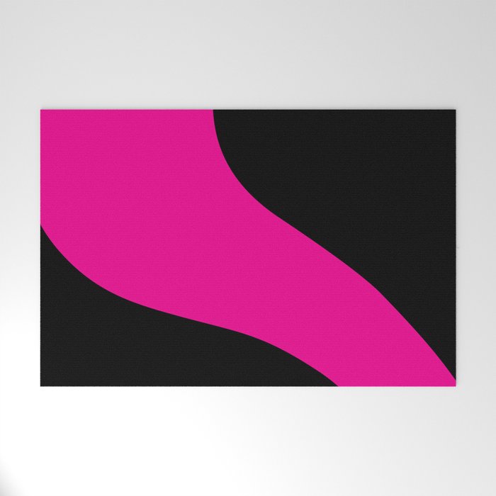 Simple Waves - Magenta and Black Welcome Mat Gallery Image 1