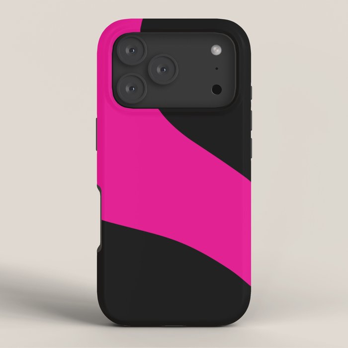Simple Waves - Magenta and Black iPhone Case