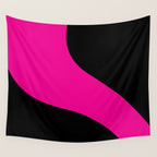 Simple Waves - Magenta and Black Wall Tapestry Gallery Image 4