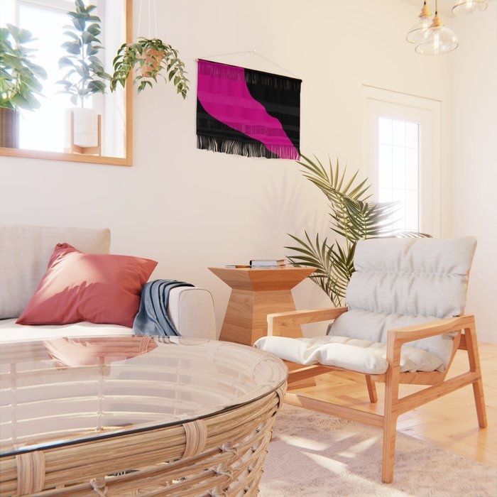 Simple Waves - Magenta and Black Wall Hanging Gallery Image 2
