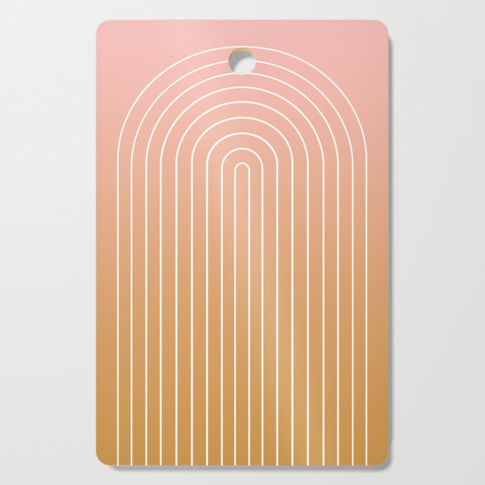 Ombre Arch XIII Pastel Sunset Gradient Modern Geometric Lines Cutting Board Gallery Image 1