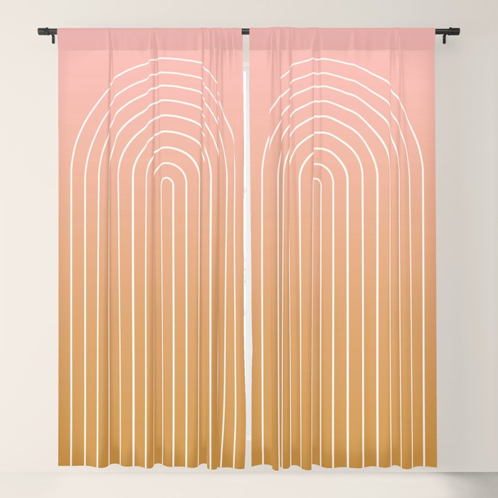 Ombre Arch XIII Pastel Sunset Gradient Modern Geometric Lines Window Curtain Gallery Image 5