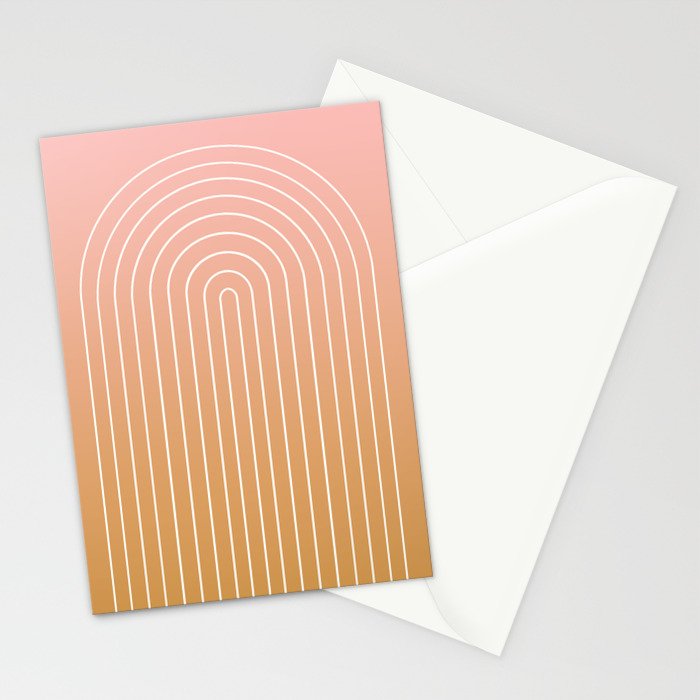 Ombre Arch XIII Pastel Sunset Gradient Modern Geometric Lines Stationery Card Gallery Image 2