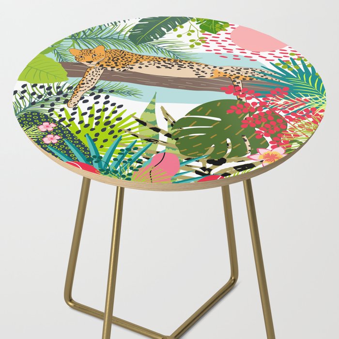 Colorful Jungle Cheetah Print Side Table Gallery Image 2